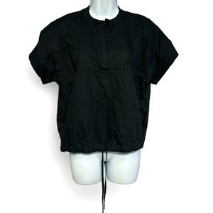 Calvin Klein Black Wide Sleeve Lightweight Drawstring Waist Blouse Sz Small NWT